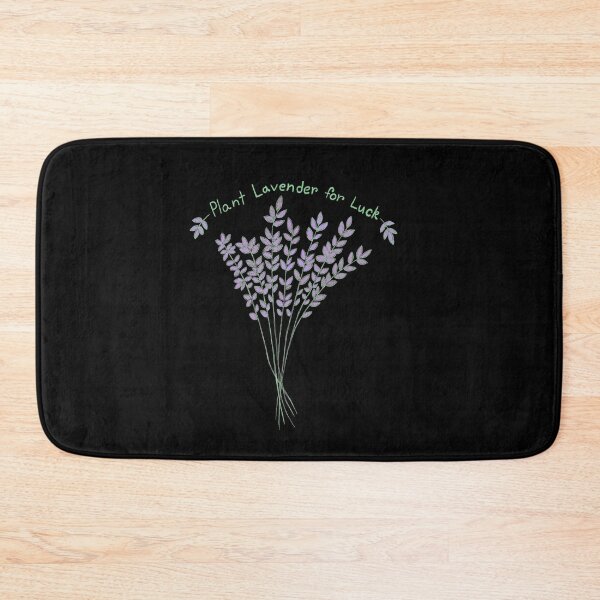 Item preview, Plant Lavender for Luck - lavender purple & sage green - black background designed and sold by EcoElsa.