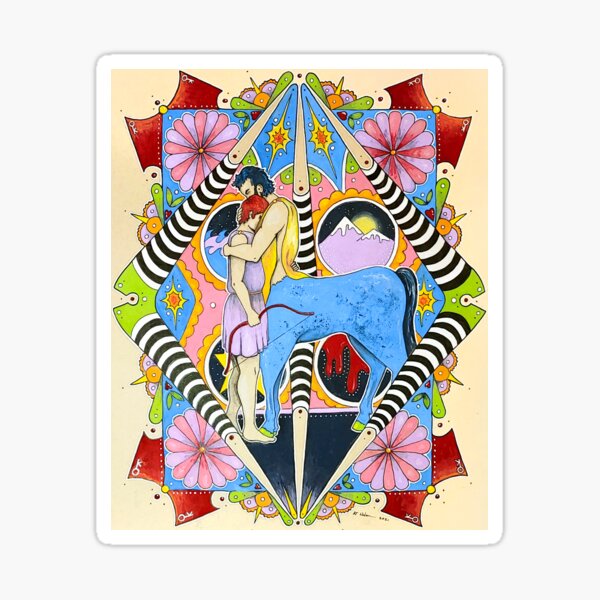 Stele for the Reunion of Chiron and Achilles Sticker
