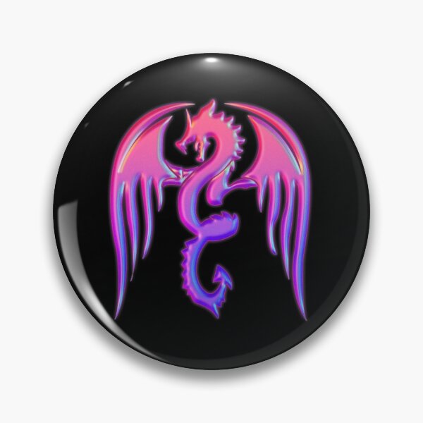 Item preview, Metallic Pink and Blue Silhouette Winged Dragon designed and sold by Trinket-Trickster.