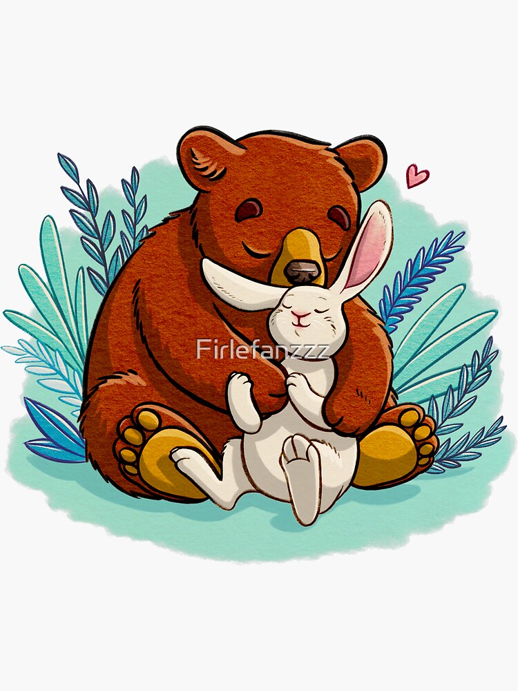 Rabbit and bear | Sticker