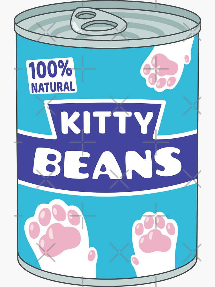 Thumbnail 3 of 3, Sticker, Can of Kitty Beans designed and sold by ElectricFangs.