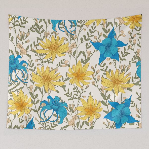 Item preview, Vintage Meadow Flowers Pattern, designed and sold by nouveaudecor.