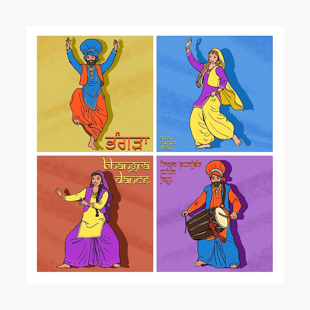 Sikh Doing Bhangra, Folk Dance Of Punjab, India For Happy Baisakhi In  Vector Royalty Free SVG, Cliparts, Vectors, and Stock Illustration. Image  38532934.