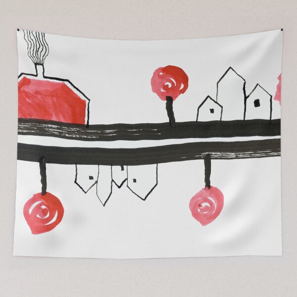 Item preview,   Little Village by the Road "Paper Drawings/Paintings"  designed and sold by Istvan Ocztos.