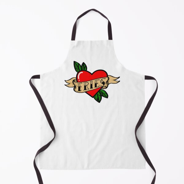 Item preview, I love fries traditional retro heart tattoo designed and sold by BoardRoomDisco.