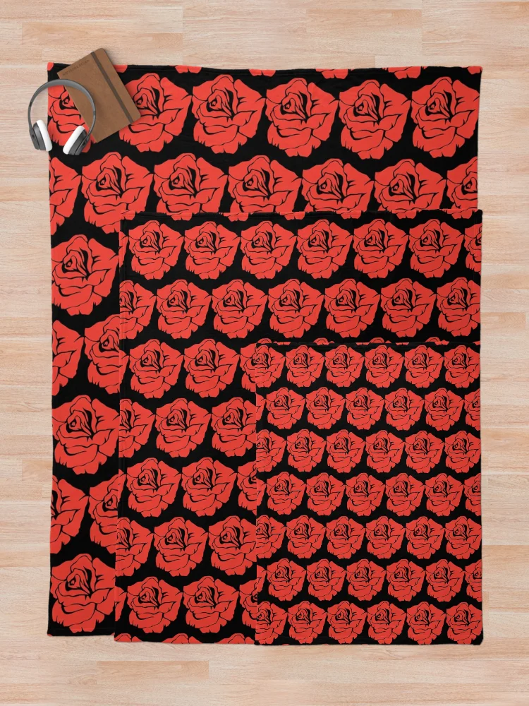 Thumbnail 5 of 6, Throw Blanket, Red rose designed and sold by RirisGlam.