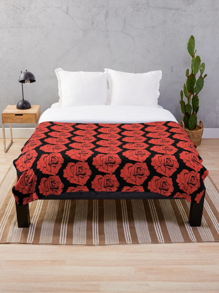 Thumbnail 1 of 6, Throw Blanket, Red rose designed and sold by RirisGlam.