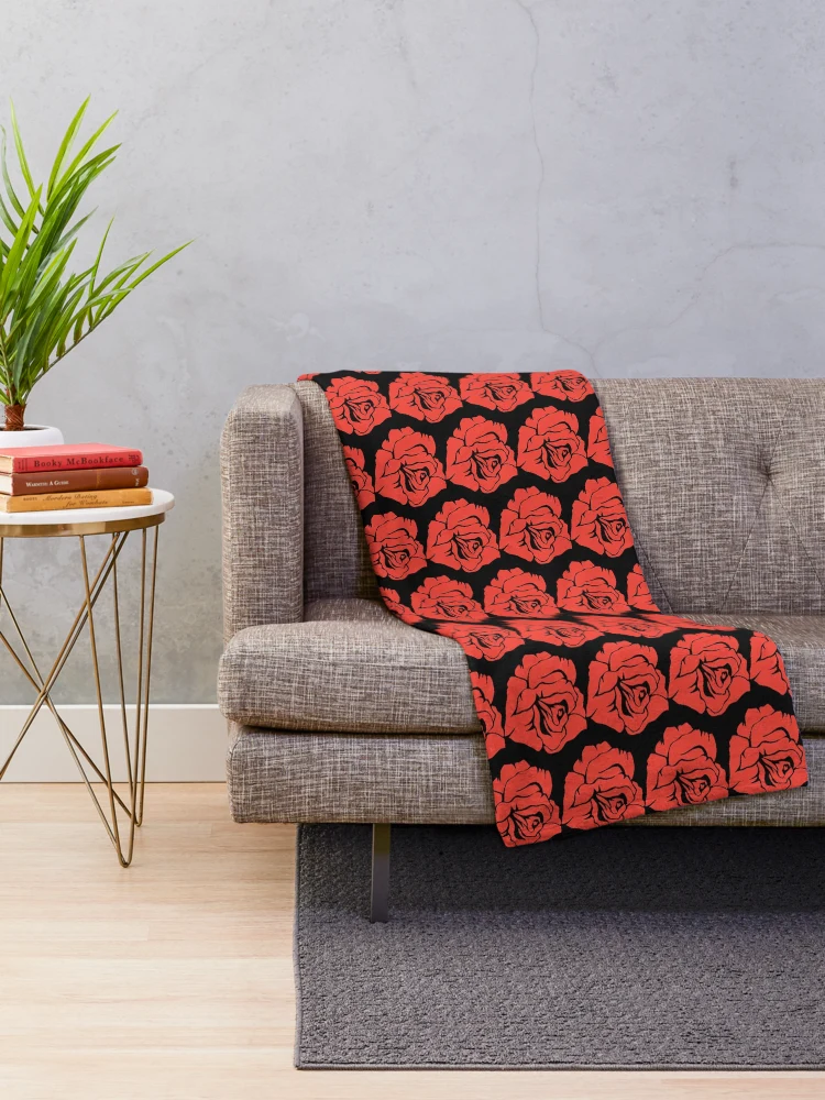 Thumbnail 2 of 6, Throw Blanket, Red rose designed and sold by RirisGlam.