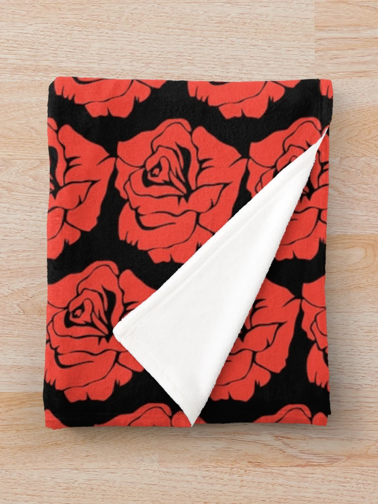 Thumbnail 3 of 6, Throw Blanket, Red rose designed and sold by RirisGlam.