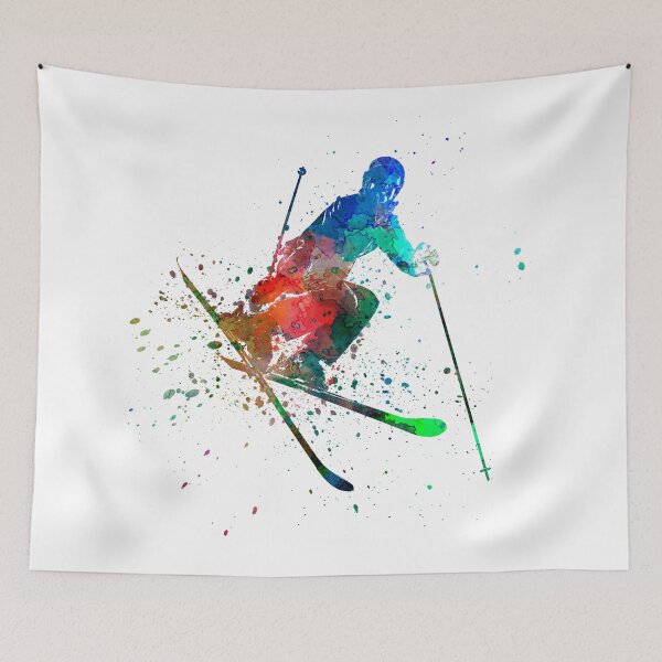 Item preview, woman skier freestyler jumping designed and sold by paulrommer.