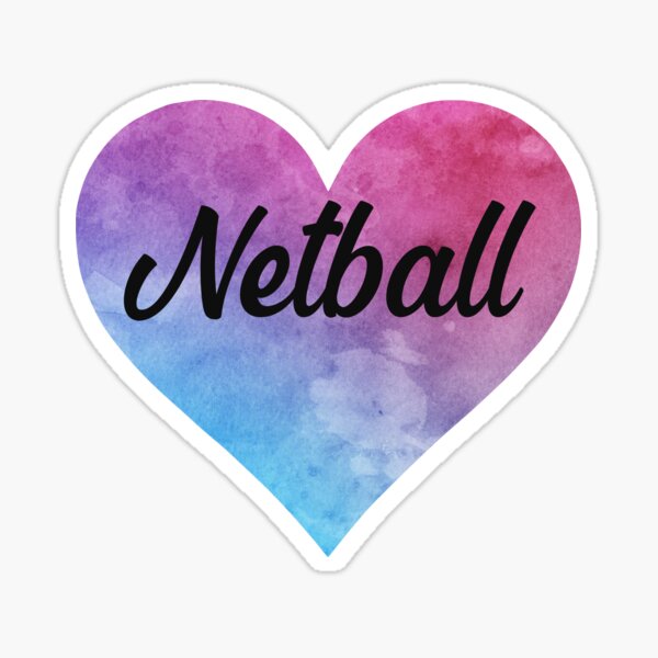 Netball girl watercolor heart sticker Sticker