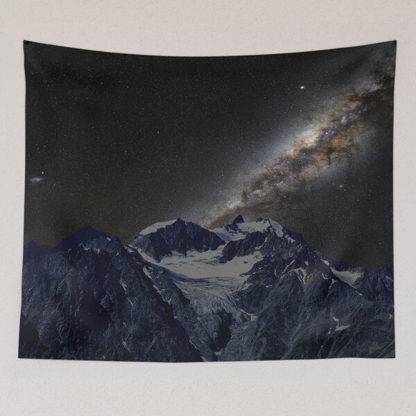 Item preview, The dark Magical Mountains, Aesthetic milky way, shiny galaxy, starry tapestry, trendy home decor art, wall designed and sold by August-E.