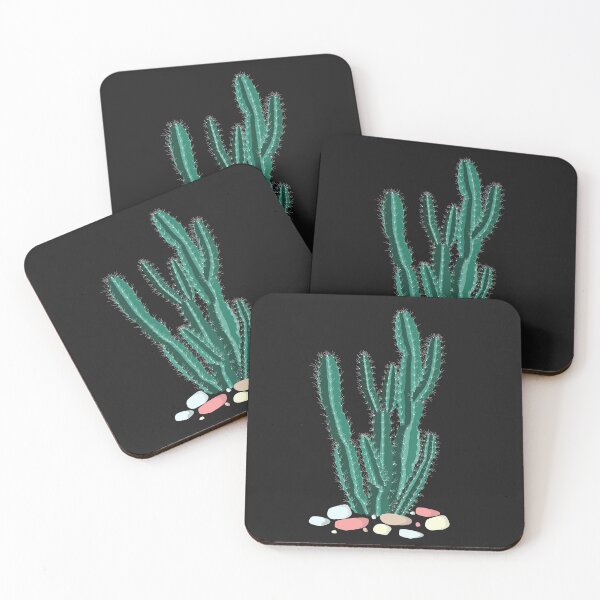 Item preview, Cereus Peruvianus Illutration With Sea Pastel Stones designed and sold by On-The-Roof.