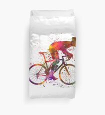 cyclist road bicycle Duvet Cover
