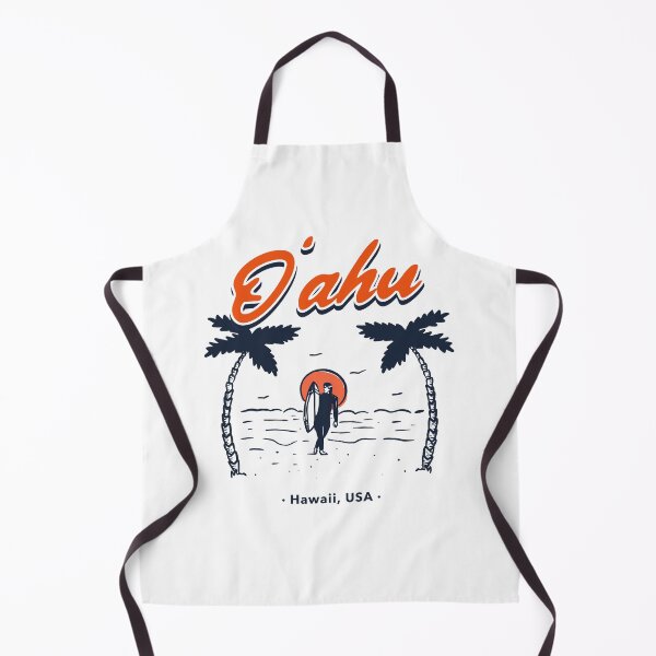 Item preview, Oahu Hawaii USA Surfing in Hawaii Palm Trees and Ocean Waves designed and sold by LittleFlairTee.