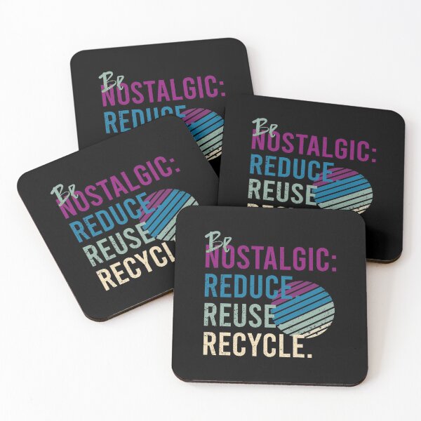 Artikelvorschau, Be Nostalgic Reduce Reuse Recycle und Müllvermeidung Retro entworfen und verkauft von Kalli-design.