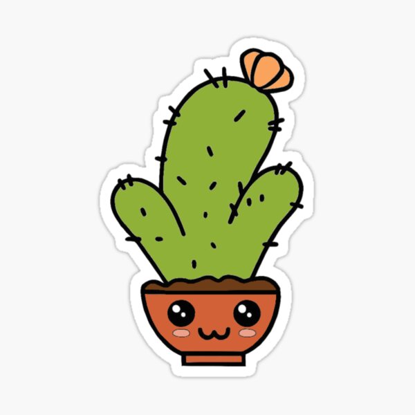 Cute Cactus Design Sticker