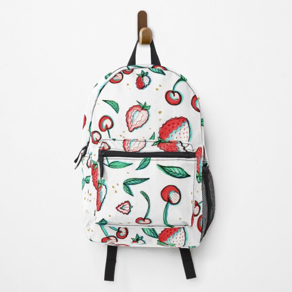 Item preview, Strawberry & cherry illustration pattern designed and sold by tessakatecreate.