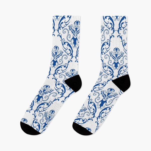 Item preview, Vintage Drapery Damask Blue Pattern designed and sold by Erika Bartha.