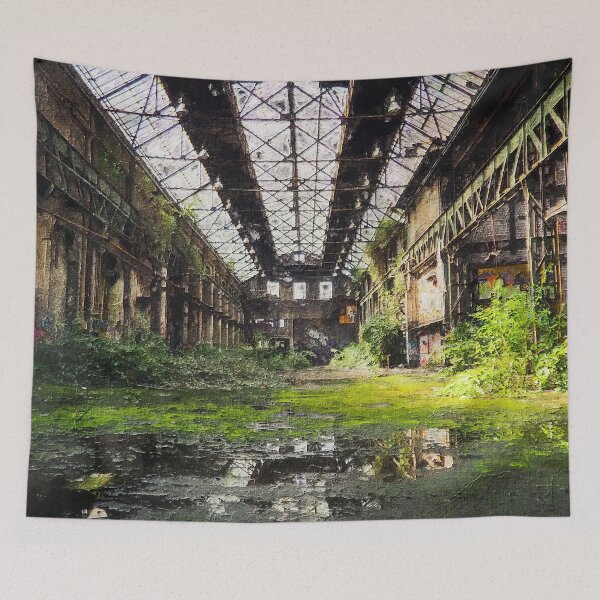 Item preview, Abandoned Warehouse grunge oil painting designed and sold by MMAR-Designs.