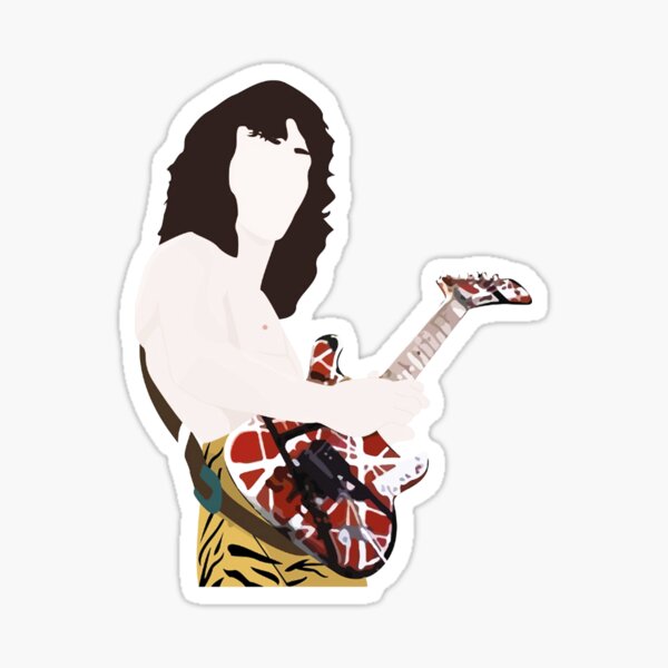 bumper sticker Eddie Van Halen Autograph VINYL DECAL Guitar 70' 80's 90's