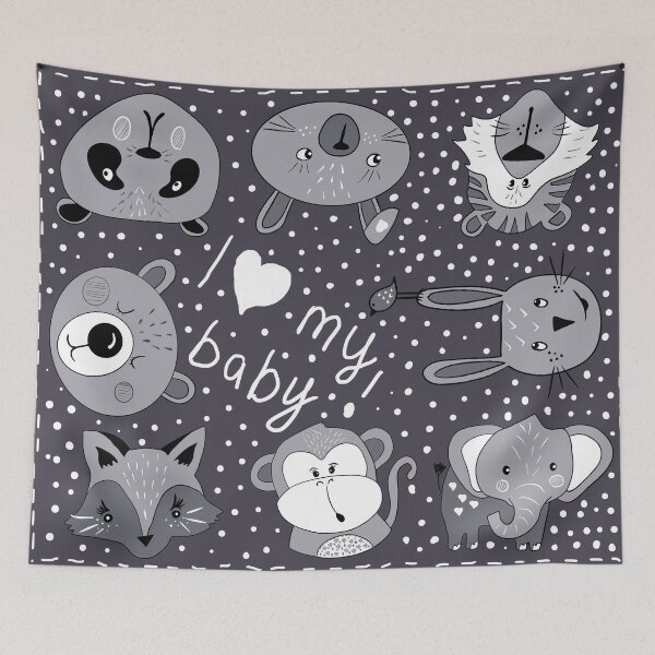 Item preview, I love my baby, for children play mat, animals designed and sold by AvotArt.