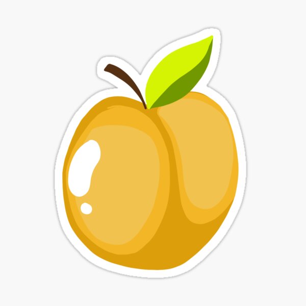 Peach Bum Emjoi Fruit Sticker Sticker for Sale by SPAZE-Typo