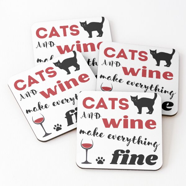 Item preview, Cats and wine make everything fine designed and sold by Rrrainbow.