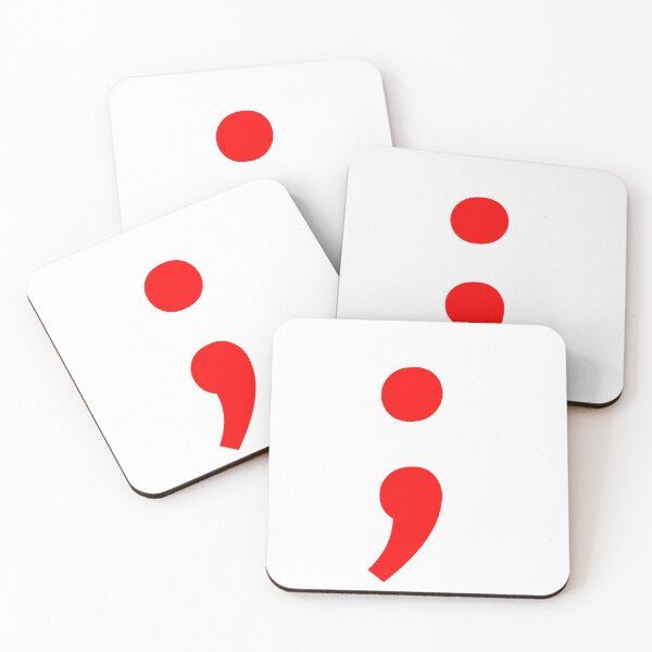 Item preview, Red color Semicolon / Punctuation Mark designed and sold by WECreations.