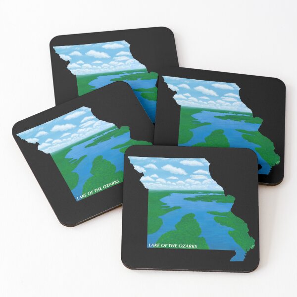Item preview, Missouri Silhouette - Lake of the Ozarks - black background designed and sold by EcoElsa.