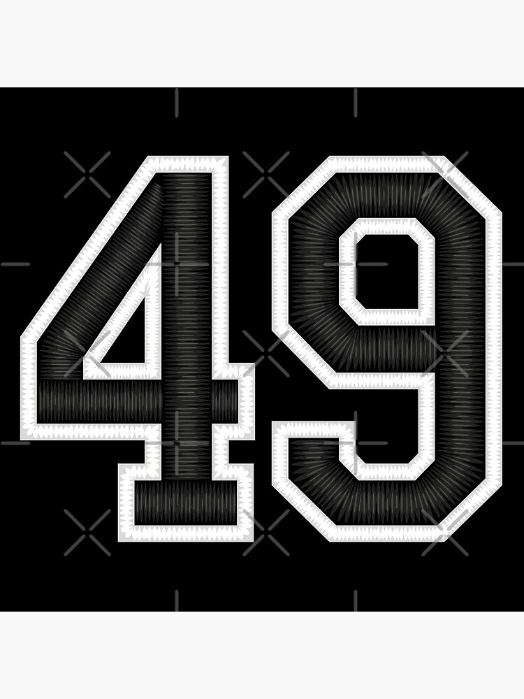 Number 49 lucky sports jersey forty nine Sticker for Sale by HeavyStyle