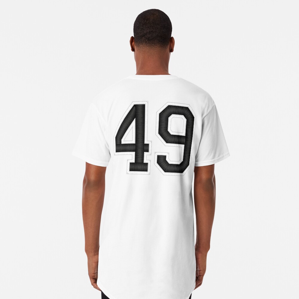 49 Black Jersey Sports Number forty-nine Football 49 Sticker for