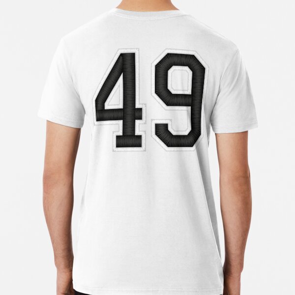 49 Black Jersey Sports Number forty-nine Football 49 Sticker for