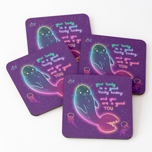Item preview, "Your Body is a Good Body Today" Neon Space Seal designed and sold by thelatestkate.