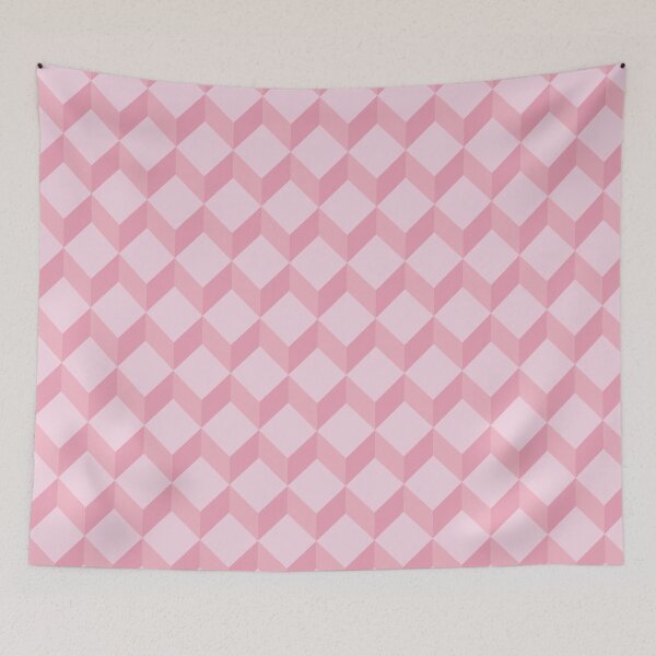 Item preview, 3d cube geometric pink pattern designed and sold by Asa-design.