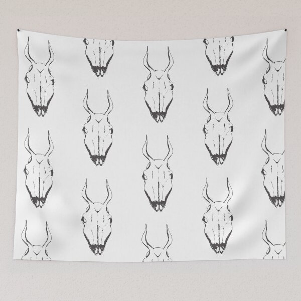 Item preview, Black And White Deer Skull Drawing designed and sold by WildandDivine.