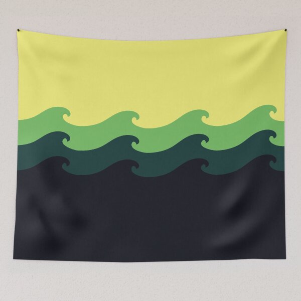 Item preview, Three Waves Design in Yellow and Green designed and sold by NamColors.