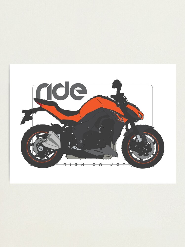 Ride kawasaki z1000 orange Photographic Print