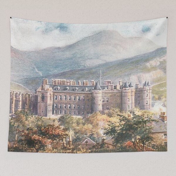 Item preview, Vintage Illustration of Holyrood Palace & Arthur's Seat designed and sold by yourscotland.