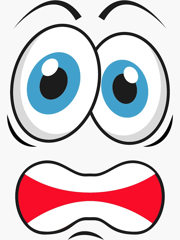 SCARED FACE CARTOON  Sticker for Sale by PRAKE