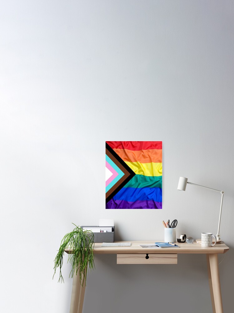 PROGRESS PRIDE FLAG LGBT NEW PRIDE FLAG RAINBOW EQUALITY Poster for Sale  by CeraRoss