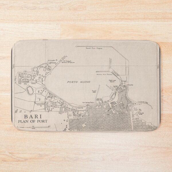 Item preview, Old Bari Italy Map (1943) Vintage Apulia Capital City Atlas designed and sold by BravuraMedia.
