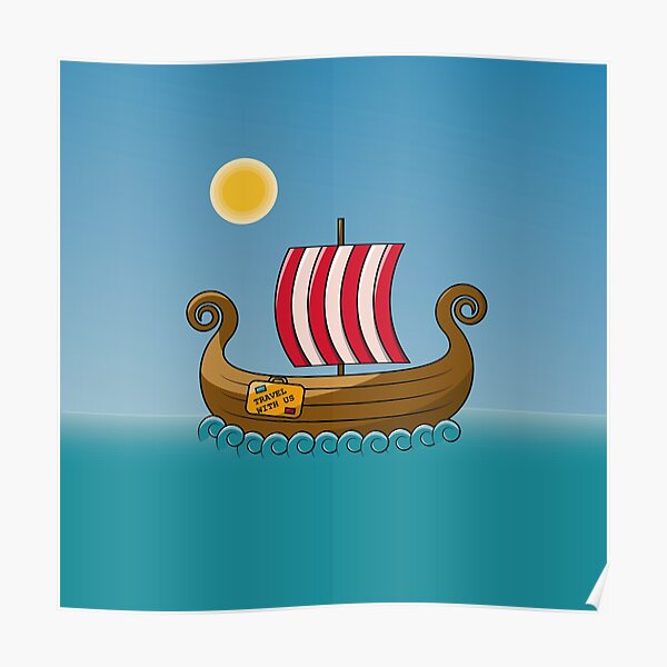 A wooden drakkar. Poster