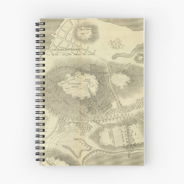 Item preview, Old Battle of Bunker Hill Map (1824) Vintage American Revolution Battlefield Atlas designed and sold by BravuraMedia.