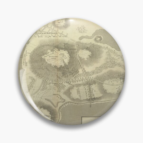 Item preview, Old Battle of Bunker Hill Map (1824) Vintage American Revolution Battlefield Atlas designed and sold by BravuraMedia.