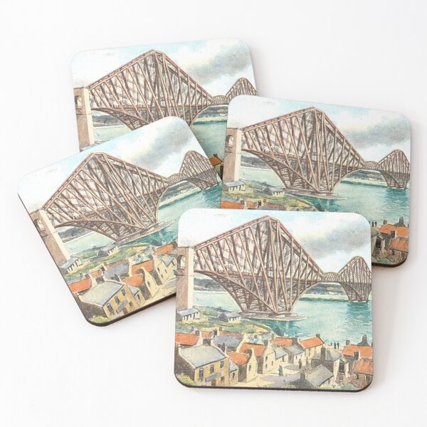 Item preview, Vintage Illustration of The Forth Bridge from North Queensferry designed and sold by yourscotland.
