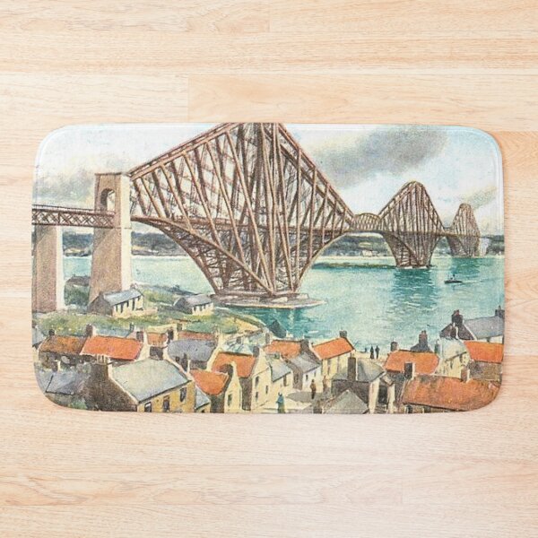Item preview, Vintage Illustration of The Forth Bridge from North Queensferry designed and sold by yourscotland.