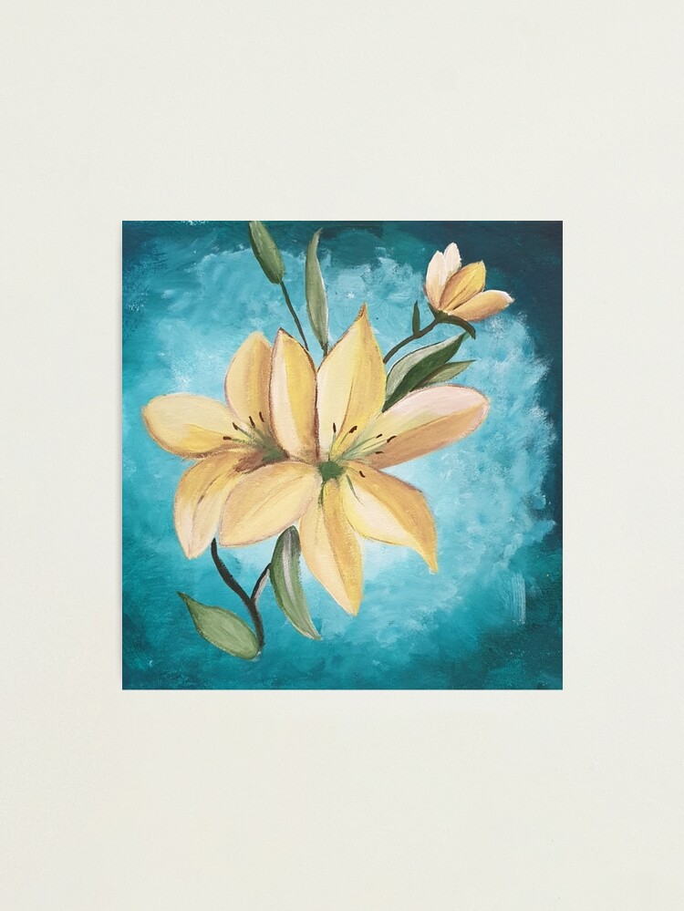 Yellow Stargazer Acrylic Painting | Photographic Print