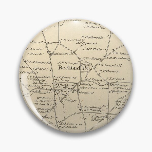 Item preview, Old Bedford NH Map (1892) Vintage Southern New Hampshire Town Atlas designed and sold by BravuraMedia.