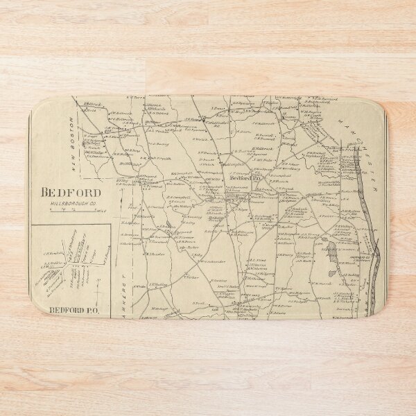 Item preview, Old Bedford NH Map (1892) Vintage Southern New Hampshire Town Atlas designed and sold by BravuraMedia.